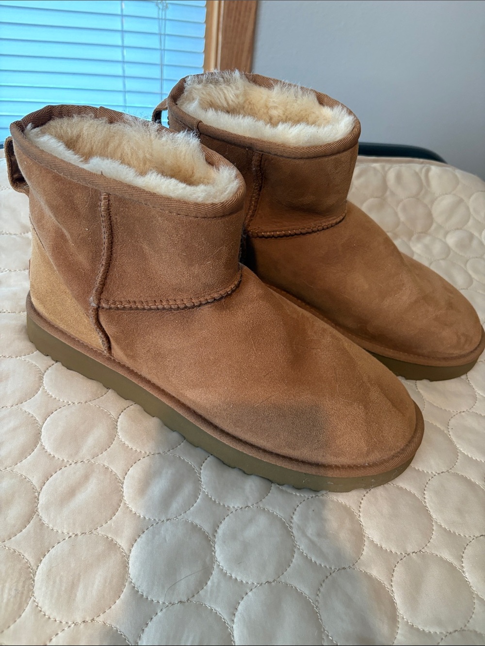 UGG Chestnut Classic Mini II Short Suede Fuzzy-Lined Women’s Slipper Boot